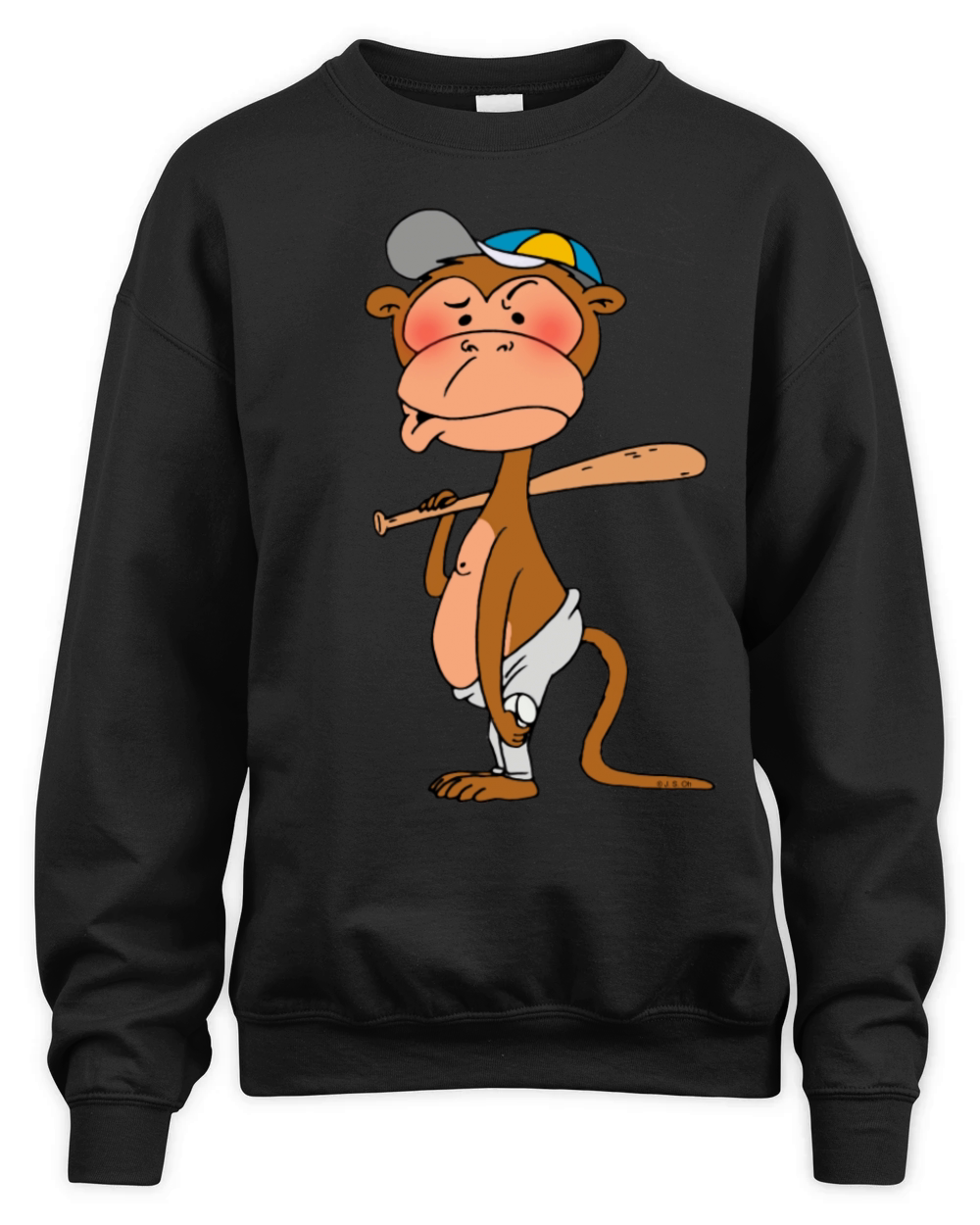 Cool Baseball Monkey Unisex Premium Crewneck Sweatshirt