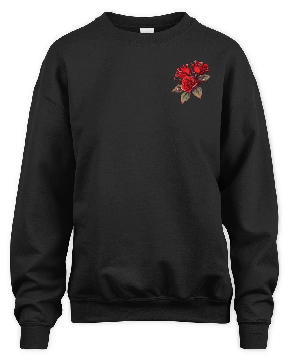 Cool Patch Red Roses Pun Vintage Flowers Lover Fun Unisex Premium Crewneck Sweatshirt