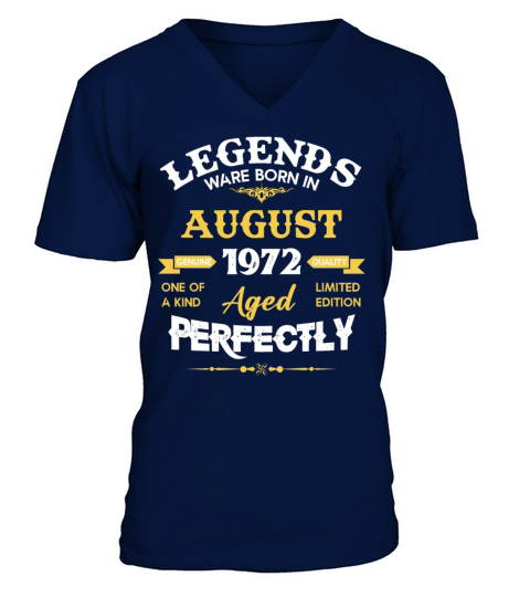 Vintage Aged To Perfection August 1972 V-Neck T-shirt