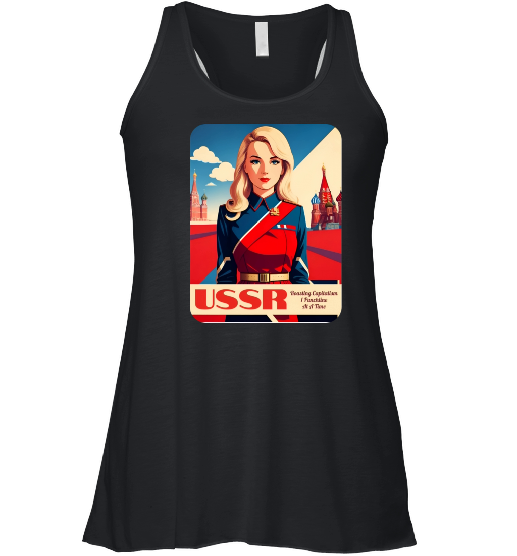 Funny Retro Art Style Soviet Communism USSR Humor Women's Flowy Tank Top