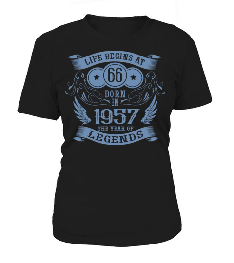 Life begins at 66 1957 Birthday Vintage Women's T-Shirt