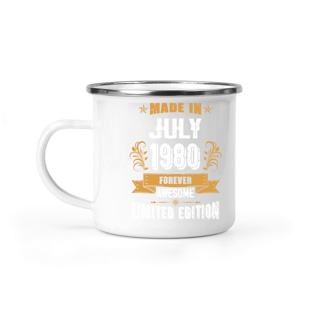 July 1980 Vintage Birthday Present Camping Mug