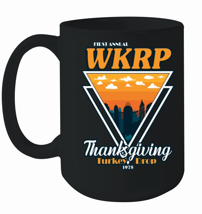 WKRP Thanksgiving Turkey Drop Vintage Triangle Ceramic Mug