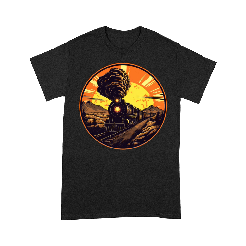 Vintage Steam Train at Sunset - Railway Design Comfort T-shirt