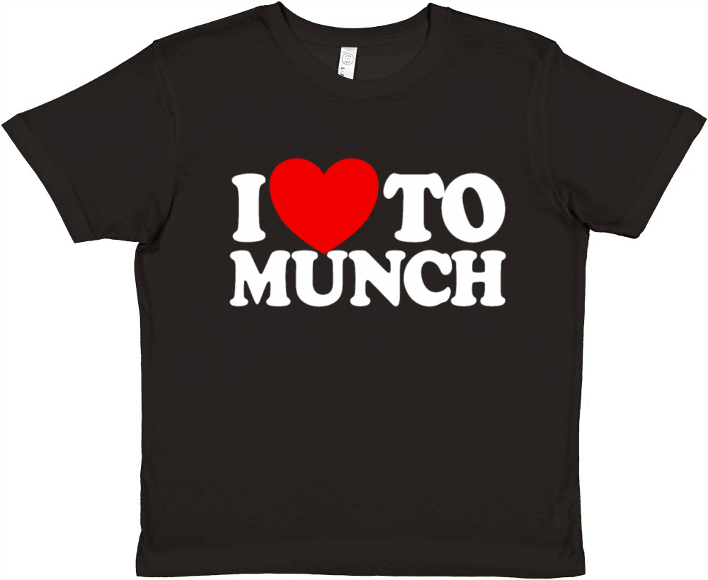 I Love To Munch Red Heart Adult Humor Love Munchi Premium Kids Crewneck T-shirt