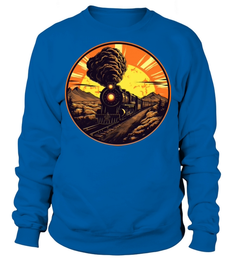 Vintage Steam Train at Sunset - Railway Design Sweatshirt Unisex
