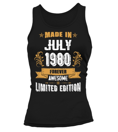 July 1980 Vintage Birthday Present Tank top Woman