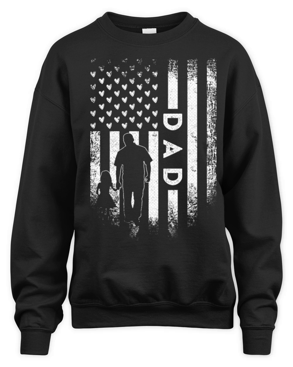 Vintage Usa Flag Proud Dad Funny Fathers Day For Unisex Premium Crewneck Sweatshirt