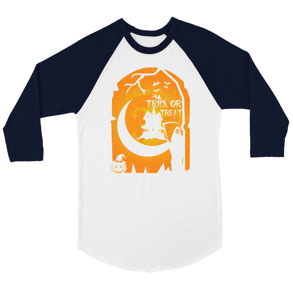 Trick Or Treat Unisex ¾ sleeve Raglan T-shirt