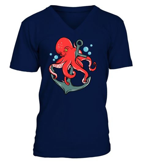 Octopus Anchor for Octopus Lover V-Neck T-shirt