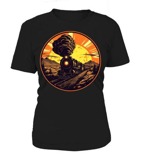 Vintage Steam Train at Sunset - Railway Design Women's T-Shirt