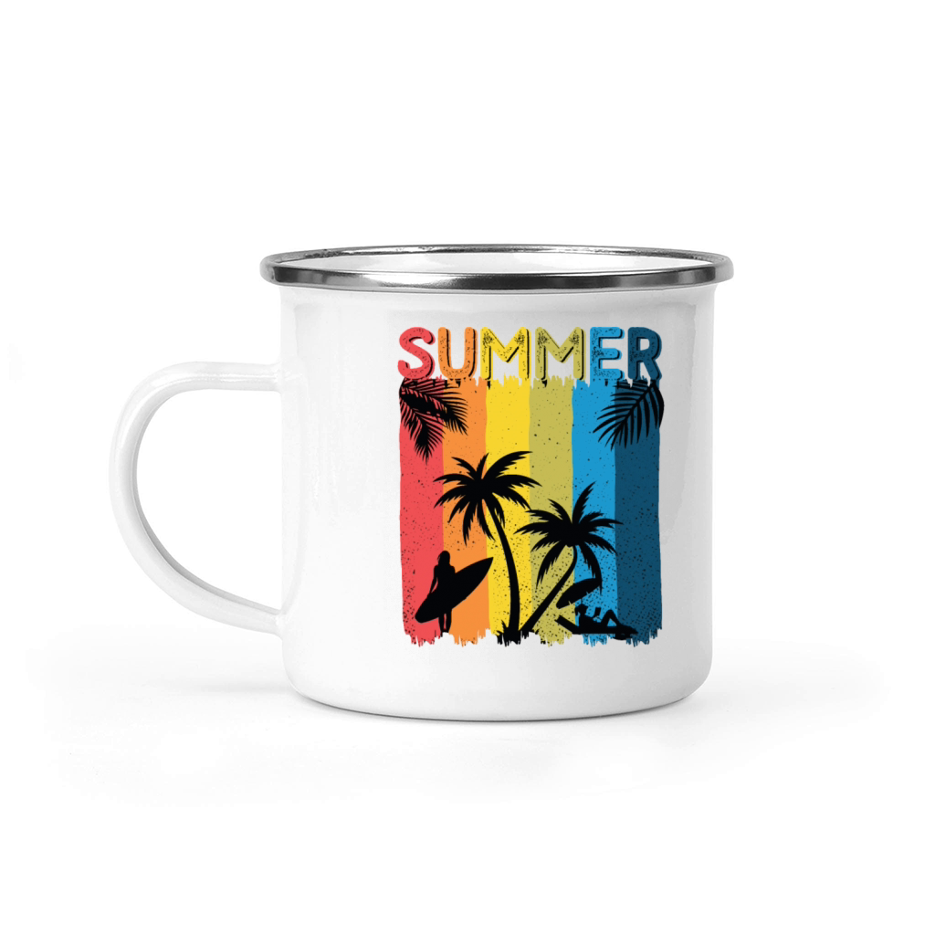 Summer vintage palm Camping Mug