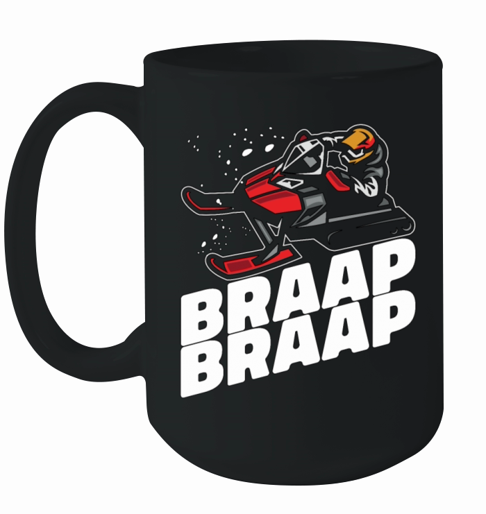 Snowmobile Racing Braap Braap Winter Sports Snow Ceramic Mug