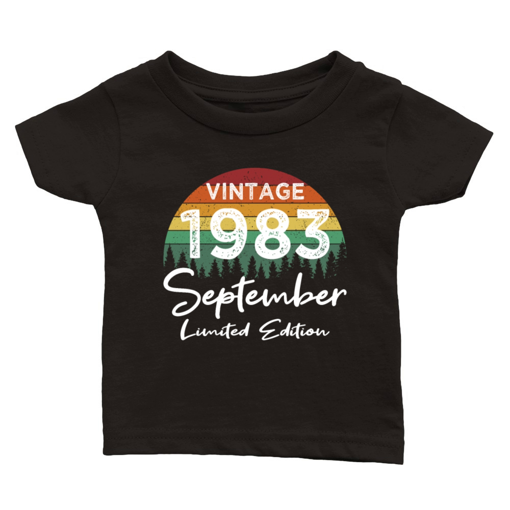 40th birthday september 1983 vintage 1983 Classic Baby Crewneck T-shirt