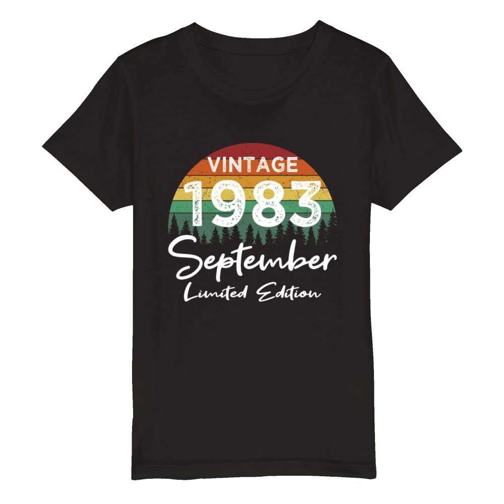 40th birthday september 1983 vintage 1983 Organic Kids Crewneck T-shirt