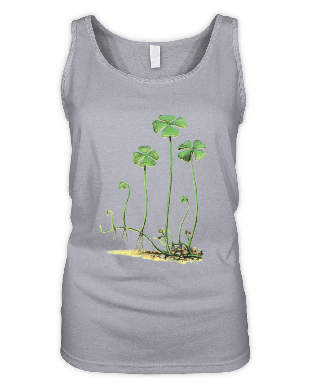 Grow Your Own Way Clover Shamrock Floral Logo Organic Women's Tank Top