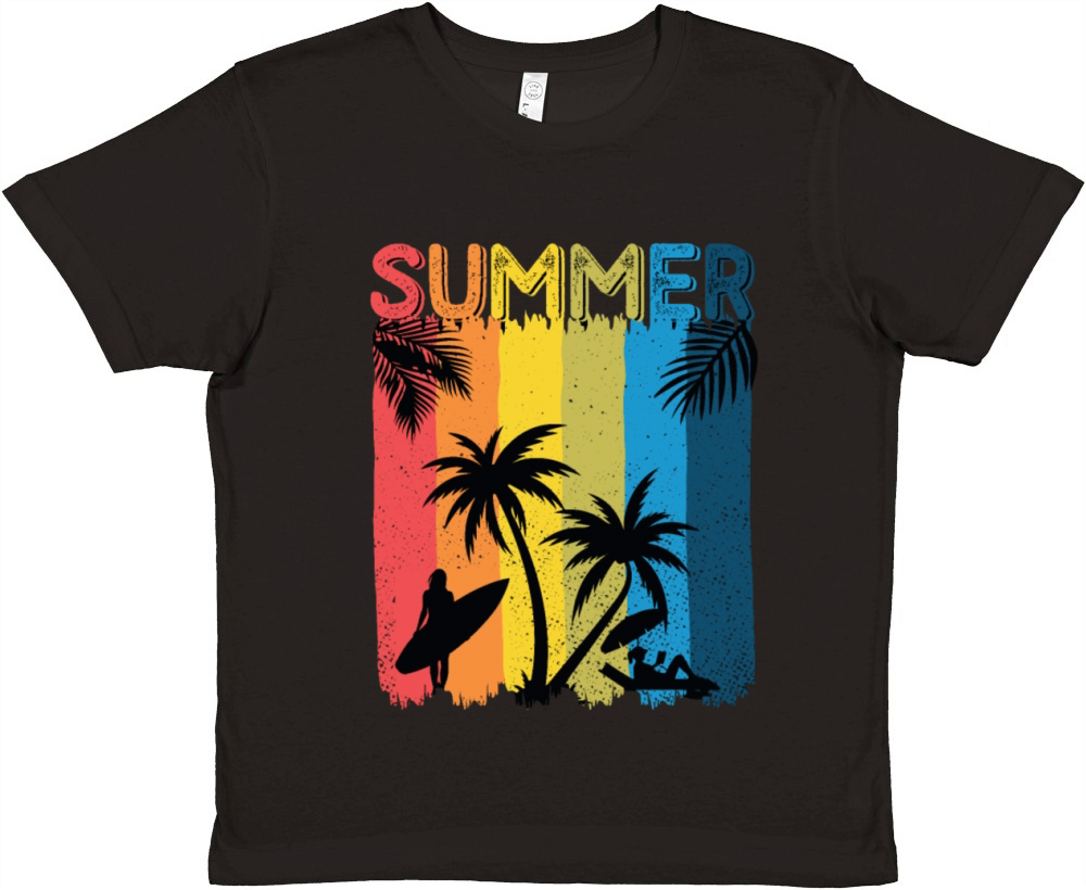 Summer vintage palm Premium Kids Crewneck T-shirt