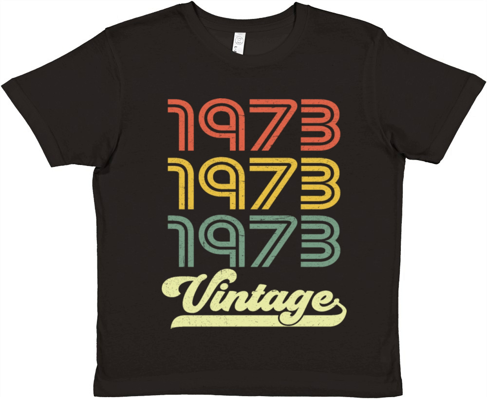 Vintage 1973 - 50th Birthday Classic Born 1973 Premium Kids Crewneck T-shirt