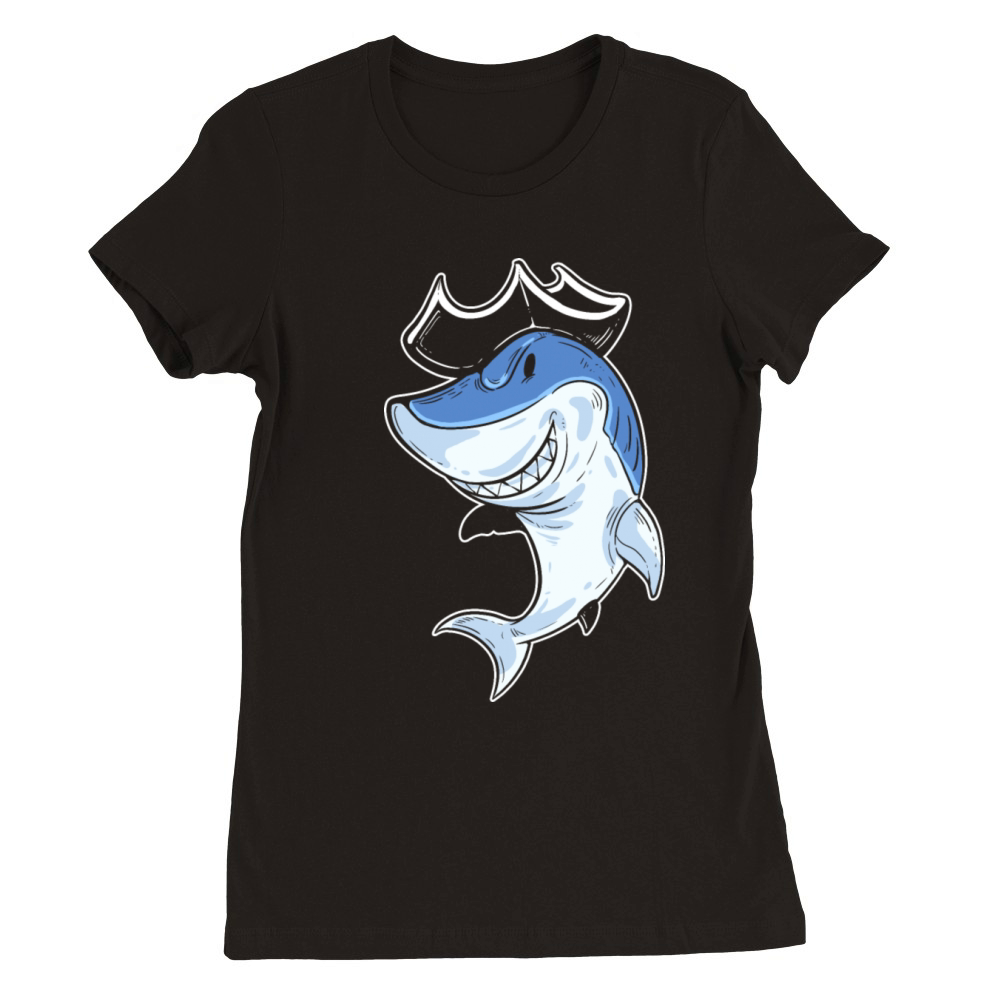 Pirate Shark Captain Gift Premium Womens Crewneck T-shirt