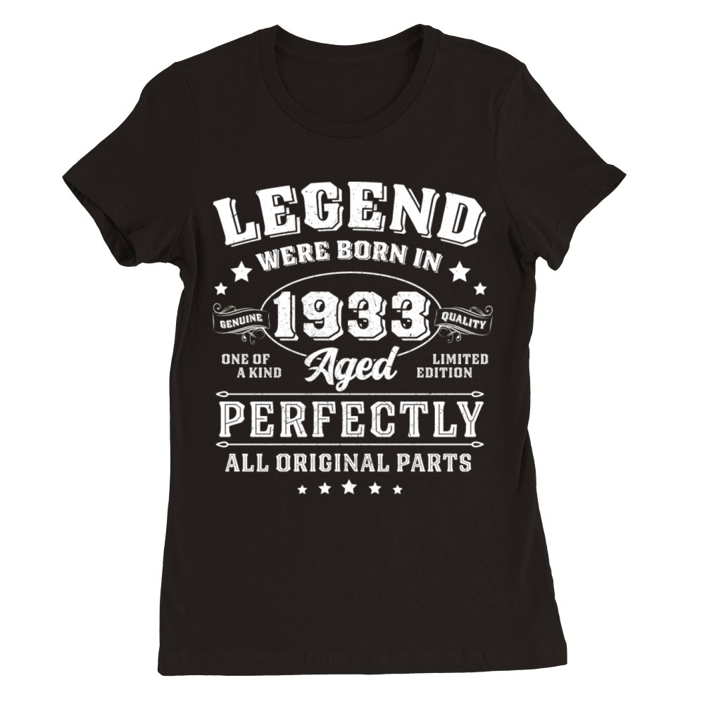 Vintage 1933 Limited Edition 90 Year Old Premium Womens Crewneck T-shirt
