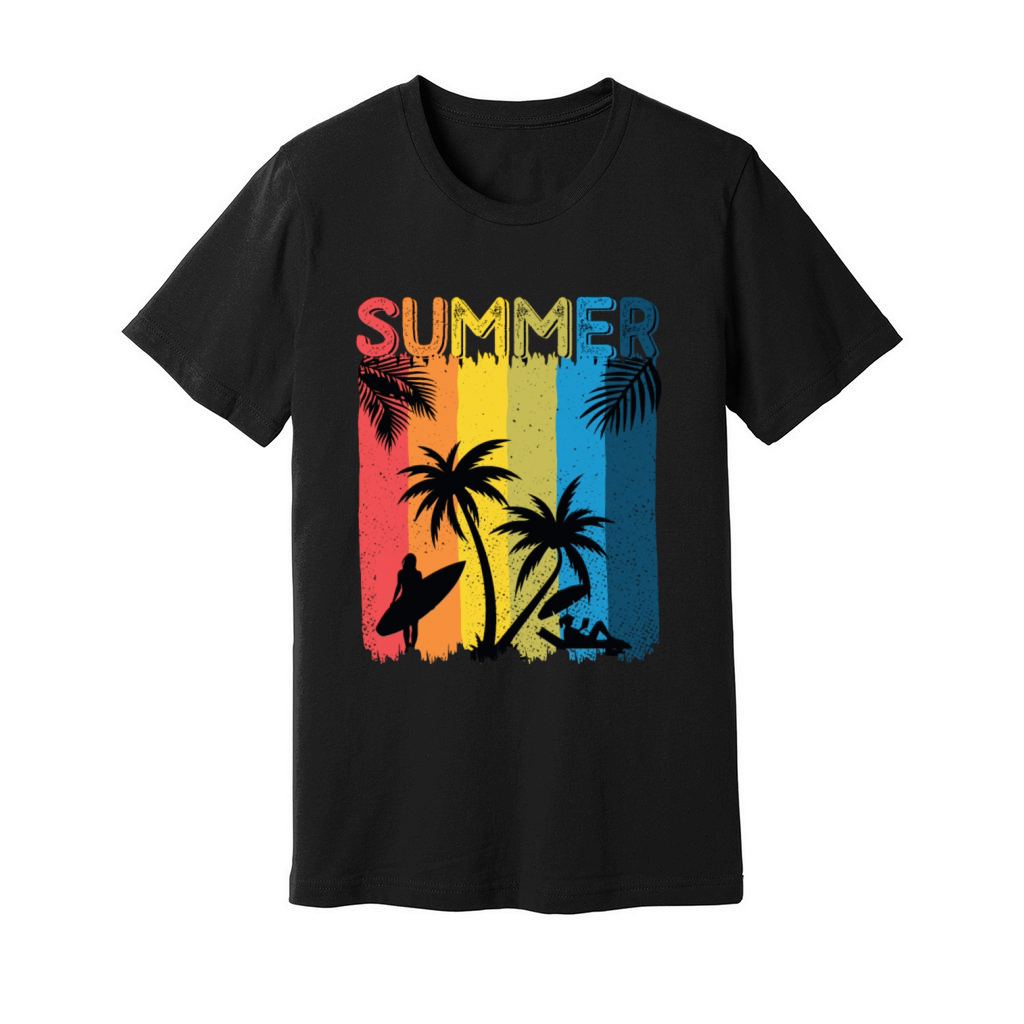 Summer vintage palm Unisex Jersey Tee