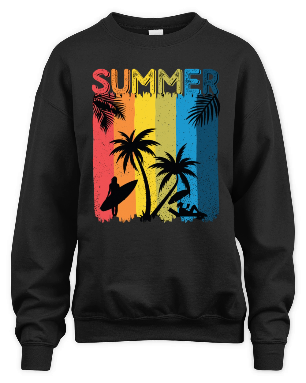 Summer vintage palm Unisex Premium Crewneck Sweatshirt