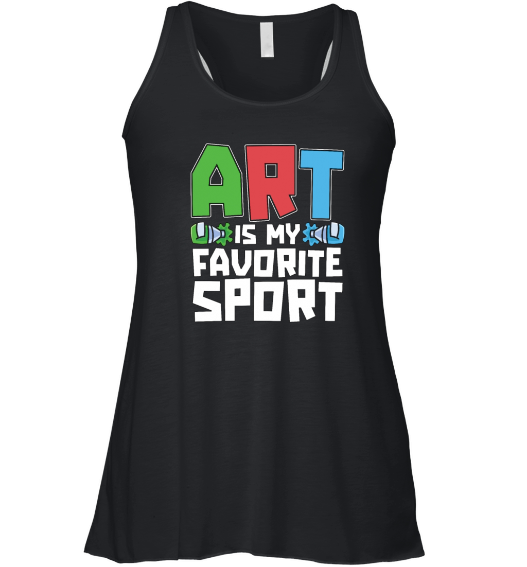 Painter Art Is My Favorite Sport Loves Paint Brush Women's Flowy Tank Top