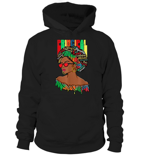Afro African Principal Black Back To School Hoodie Unisex