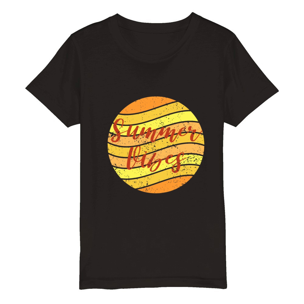Summer vibes graphic t-shirt Organic Kids Crewneck T-shirt