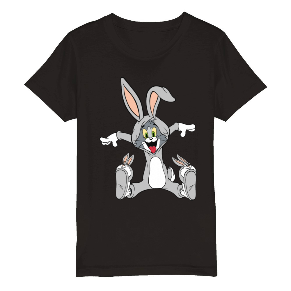 Tom And Jerry In The Buggs Bunny Costume Organic Kids Crewneck T-shirt