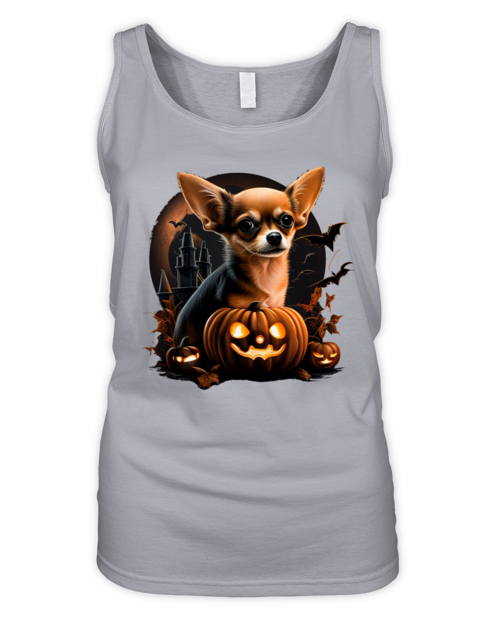 Chihuahua Halloween Costume - Scary Pumpkin Witch Organic Women's Tank Top