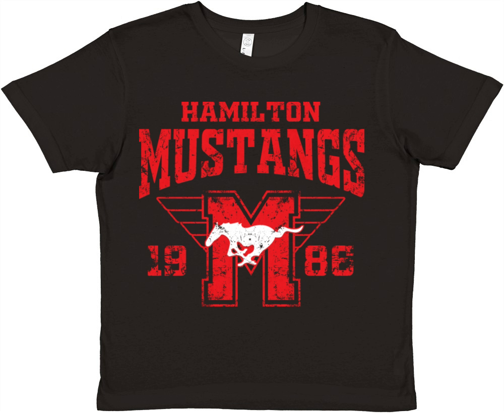 Youngblood Hamilton Mustangs Hockey Club Vintage Premium Kids Crewneck T-shirt