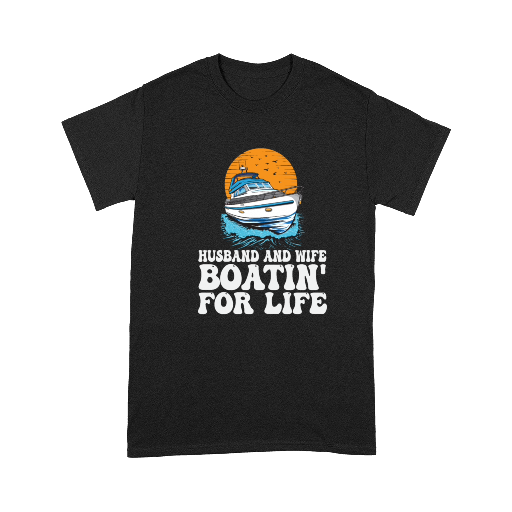 Husband And Wife Boatin For Life Boating Partner Premium T-shirt