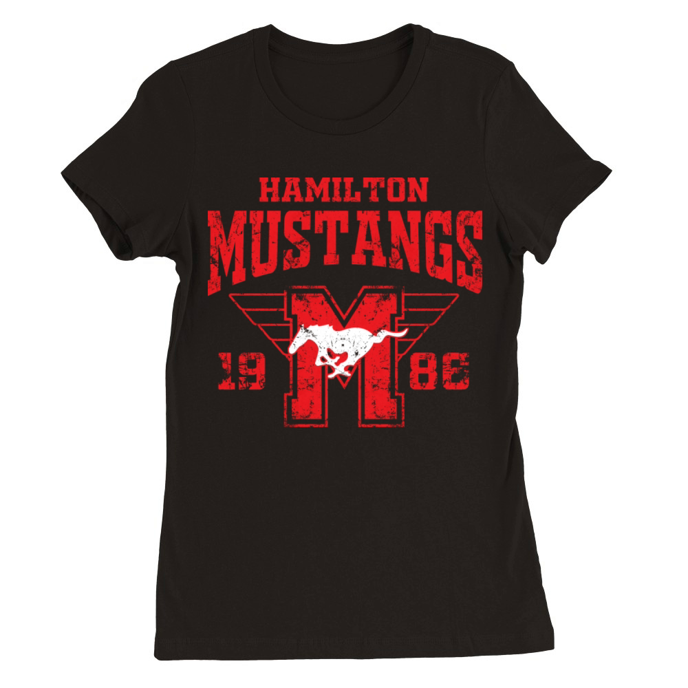 Youngblood Hamilton Mustangs Hockey Club Vintage Premium Womens Crewneck T-shirt
