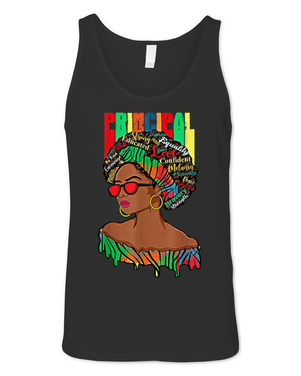 Afro African Principal Black Back To School Unisex Jersey Tank