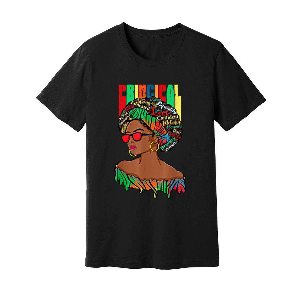 Afro African Principal Black Back To School Unisex Jersey Tee