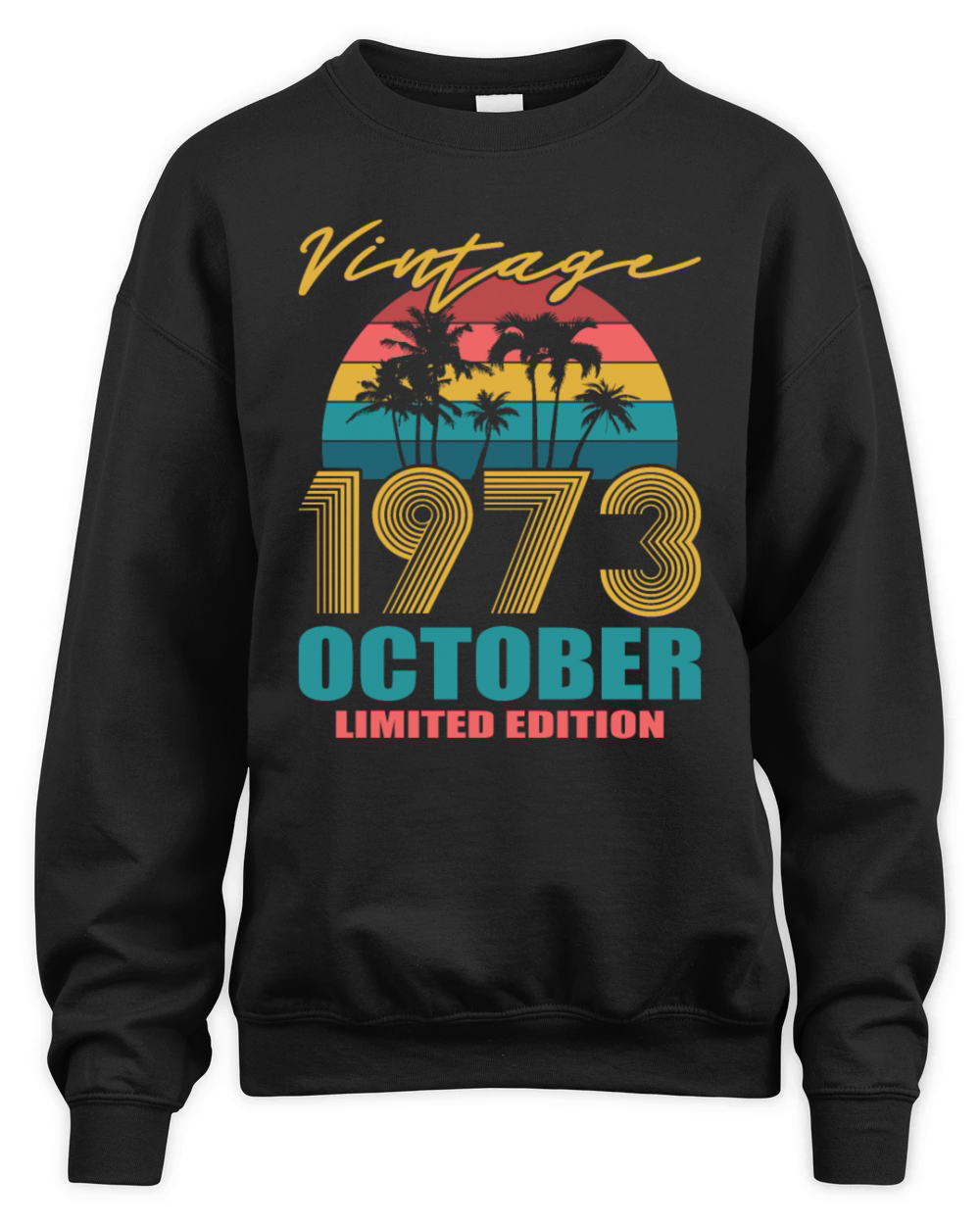 Vintage October 1973 Limited Edition Unisex Premium Crewneck Sweatshirt