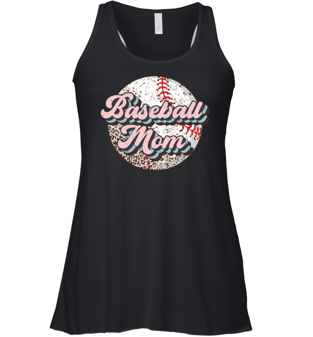 Baseball Mom Leopard Softball Mom MotherS Day For Women's Flowy Tank Top
