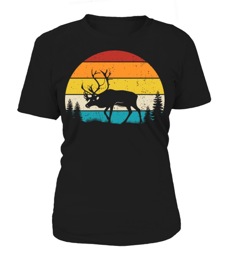Vintage Retro Wild deer Wild life Animal Women's T-Shirt