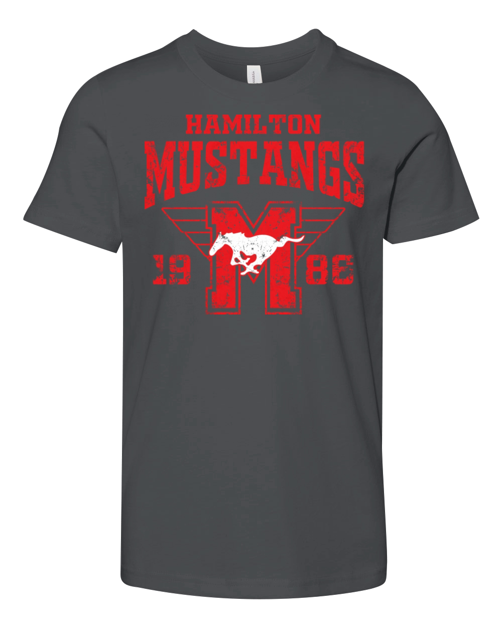 Youngblood Hamilton Mustangs Hockey Club Vintage Youth Unisex Jersey Tee