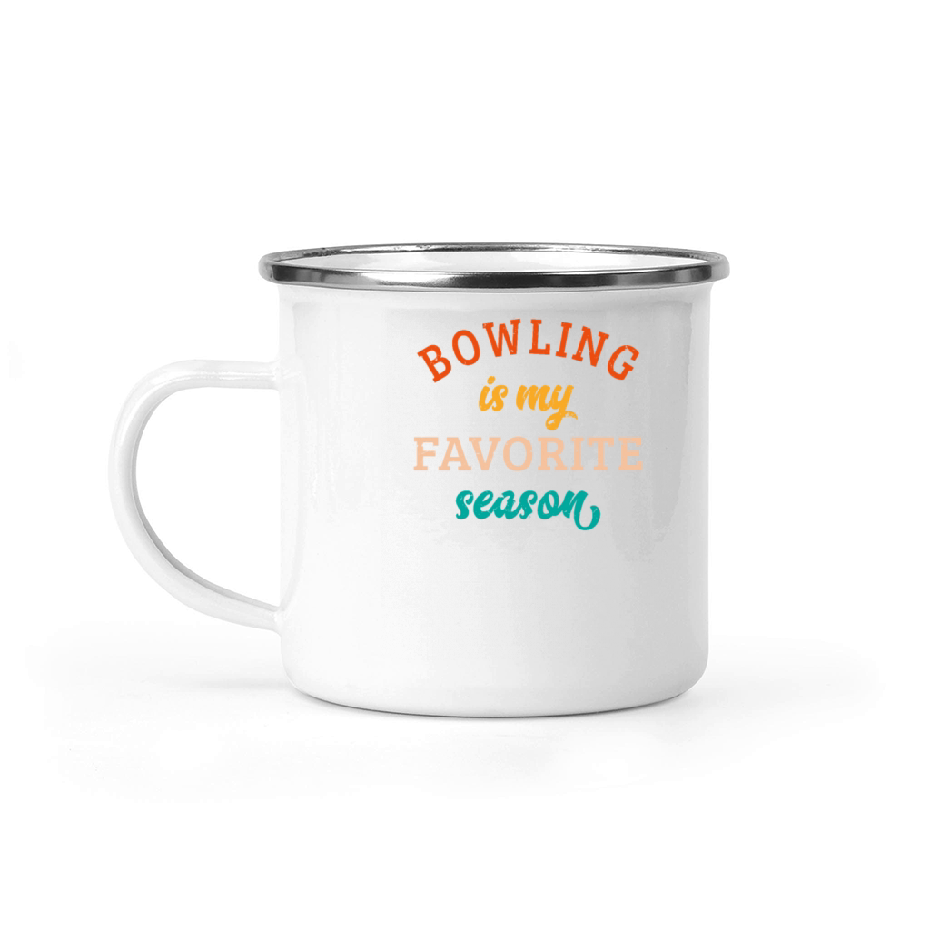 Bowling Is My Favorite Season Bowling Lover Retro Camping Mug