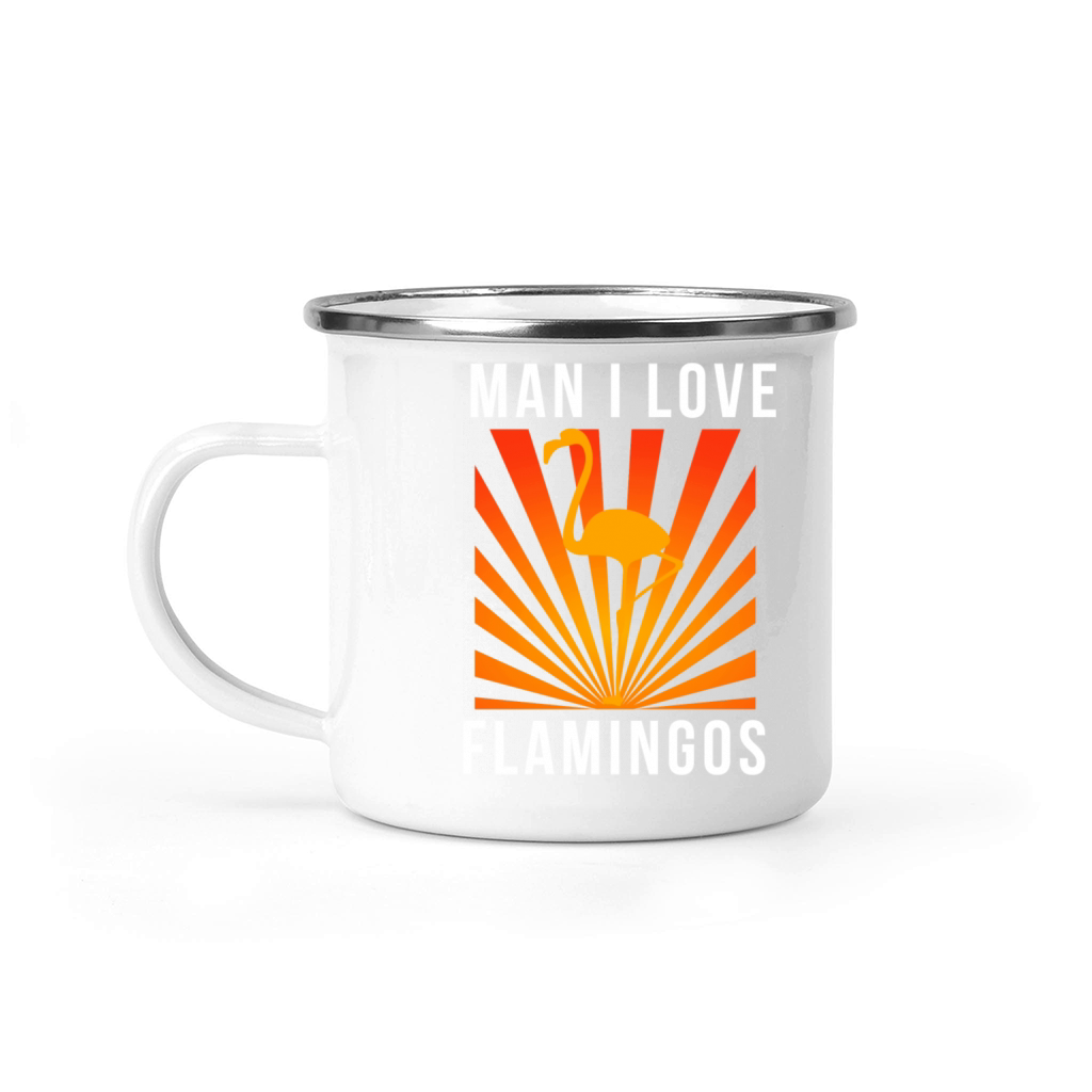Vintage Man I Love Flamingos Camping Mug