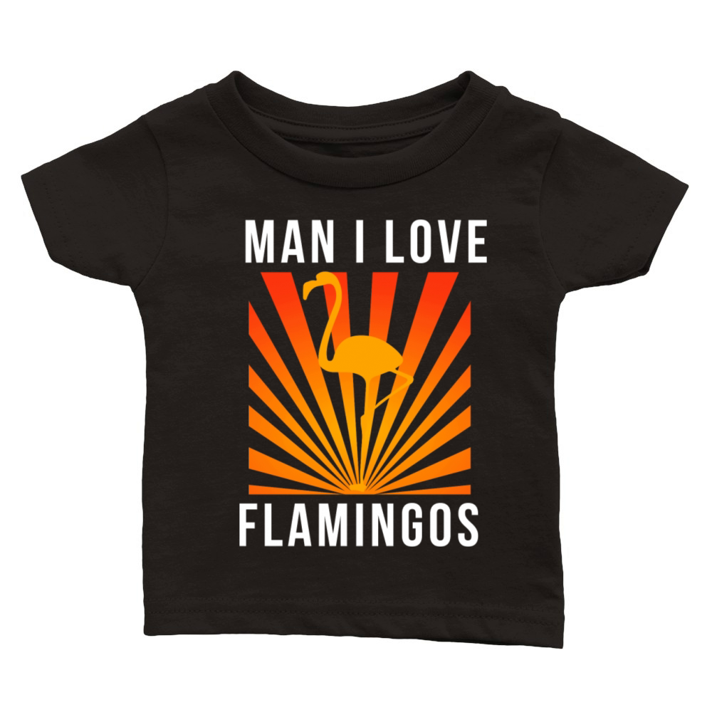 Vintage Man I Love Flamingos Classic Baby Crewneck T-shirt