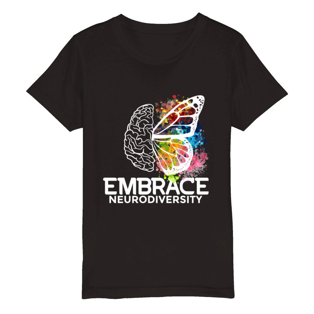 Embrace Neurodiversity - Adhd Awareness Organic Kids Crewneck T-shirt