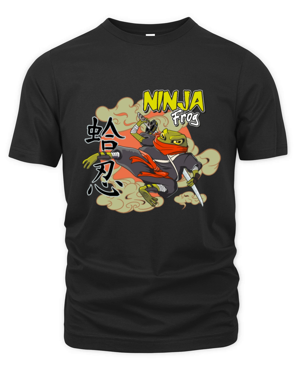 Japanese frog in ninja costume with a ninja sword Organic Unisex T-shirt