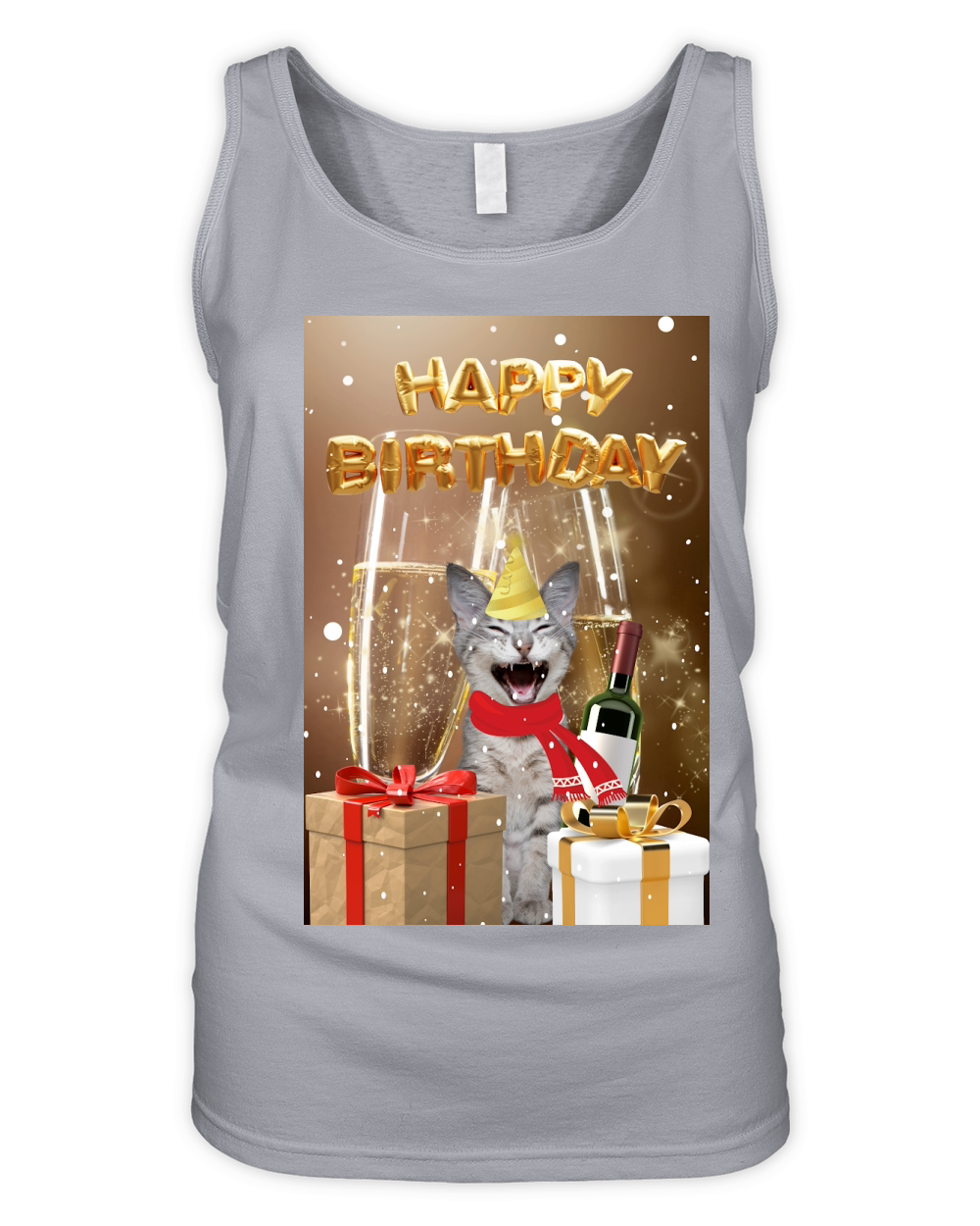 Cat Happy Birthday House Garden Organic Women's Tank Top