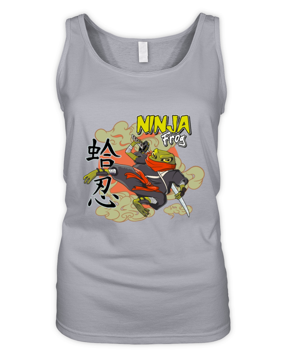 Japanese frog in ninja costume with a ninja sword Organic Women's Tank Top