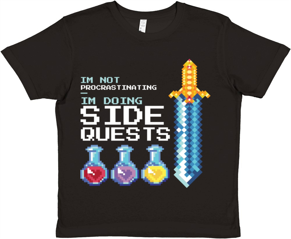 Video Game Potions And Sword With The Quote I m Premium Kids Crewneck T-shirt