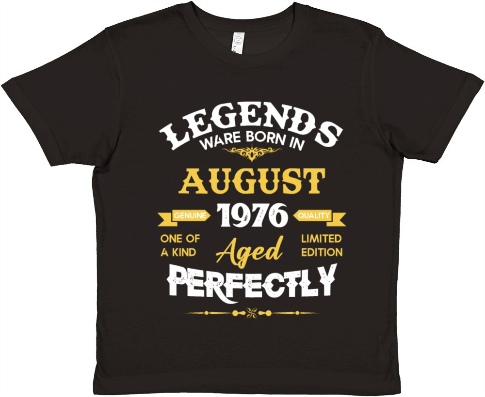 Vintage Aged To Perfection August 1976 Premium Kids Crewneck T-shirt