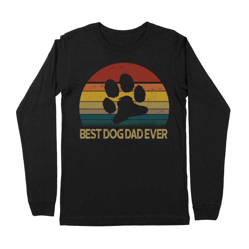 Best Dog Dad Ever Vintage Premium Long Sleeve